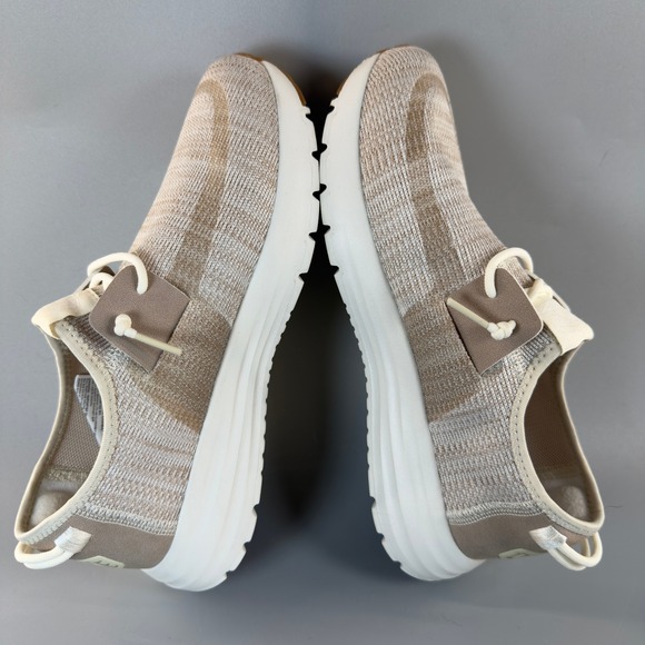 Hey Dude Sirocco Womens 8 Slip On Loafer Sneakers Beige White Lace Comfort Shoes - Picture 9 of 16